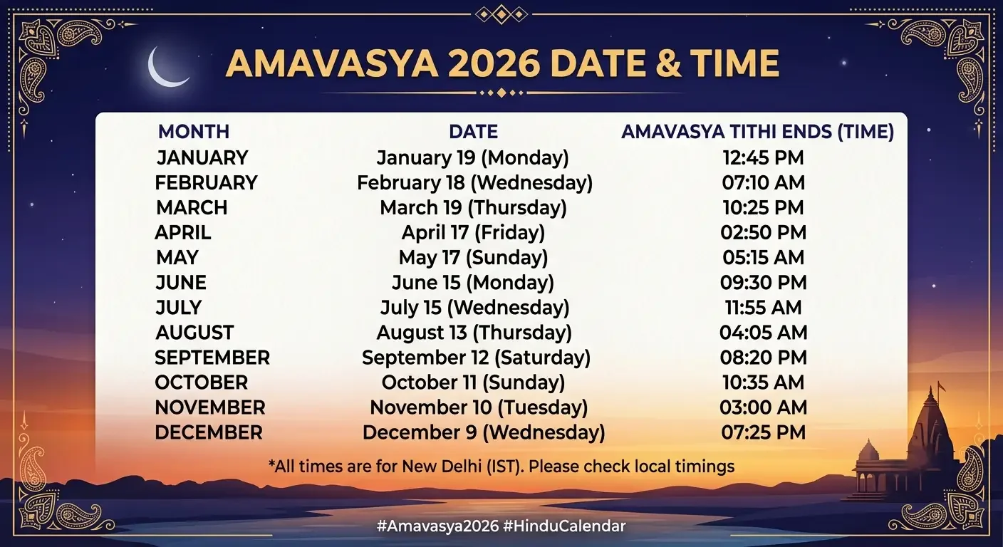 Amavasya 2026 Date & Time: Ashadha Amavasya Tithi Timings